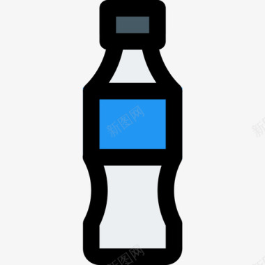 水瓶饮料5线性颜色图标图标