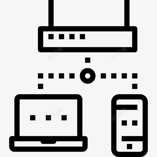 路由器网络和数据库2线性图标svg_新图网 https://ixintu.com 线性 网络和数据库2 路由器