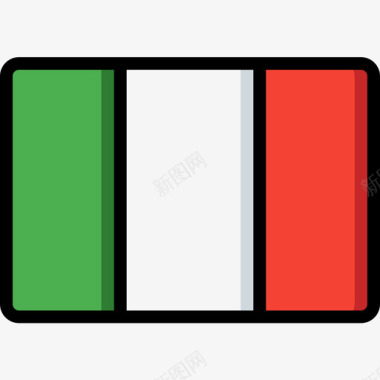 意大利国旗10线颜色图标图标