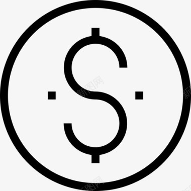 美元箭头和用户界面4线性图标图标
