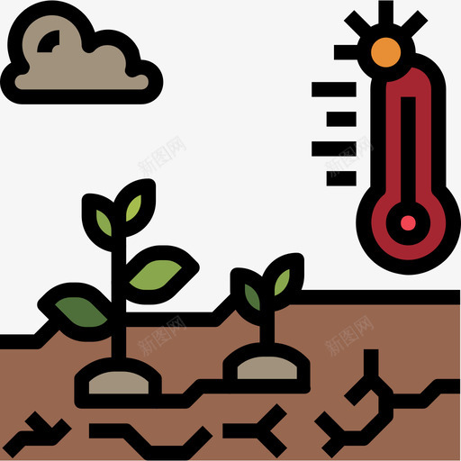 全球变暖生态学117线性色彩图标svg_新图网 https://ixintu.com 全球变暖 生态学117 线性色彩