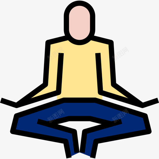 瑜伽健康7线性颜色图标svg_新图网 https://ixintu.com 健康7 瑜伽 线性颜色