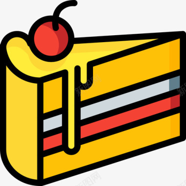 蛋糕食物和饮料19线性颜色图标图标