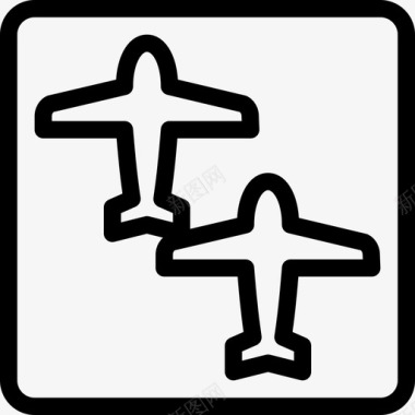 班机机场2号航站楼直航图标图标