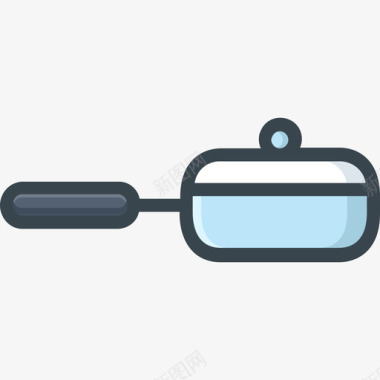 煎锅厨房35线性颜色图标图标