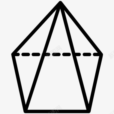四面体二维二维形状图标图标