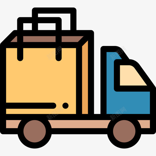 送货车包裹运送线颜色图标svg_新图网 https://ixintu.com 包裹运送 线颜色 送货车