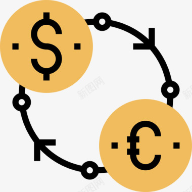 Exchange黑色星期五27黄色阴影图标图标