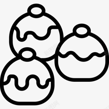 面包甜点和甜点3直系图标图标
