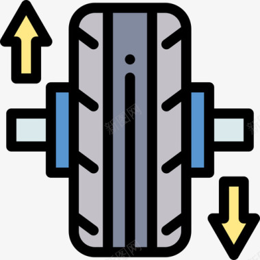 车轮车库10线性颜色图标图标