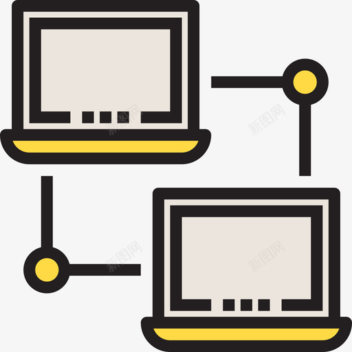 连接网络和数据库15线性颜色图标svg_新图网 https://ixintu.com 线性颜色 网络和数据库15 连接