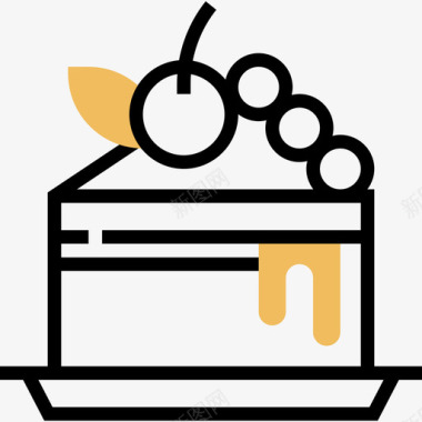 蛋糕蛋糕店38黄影图标图标