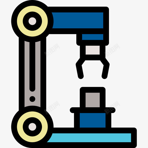 机械手臂工程6线颜色图标svg_新图网 https://ixintu.com 工程6 机械手臂 线颜色