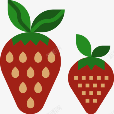 草莓水果和蔬菜扁平图标图标