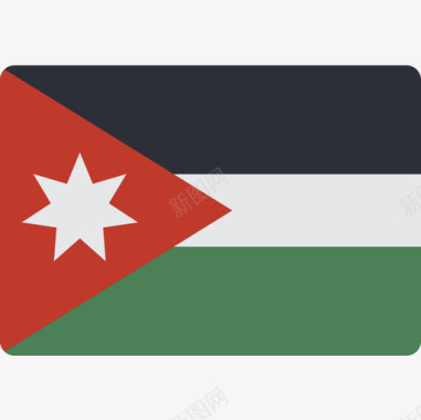 约旦国旗15平坦图标图标