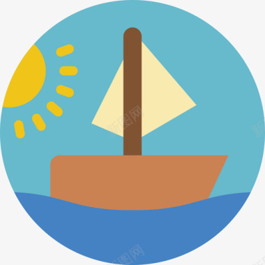 帆船夏季时间3平底船图标图标