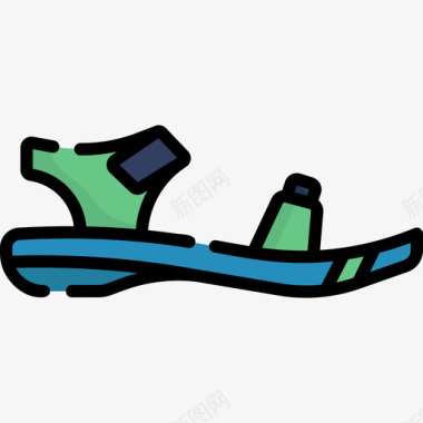 凉鞋鞋子5线性颜色图标图标