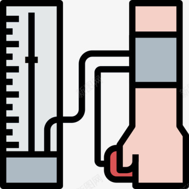 血压医疗保健2线性颜色图标图标