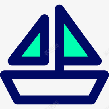 帆船运动32绿影图标图标