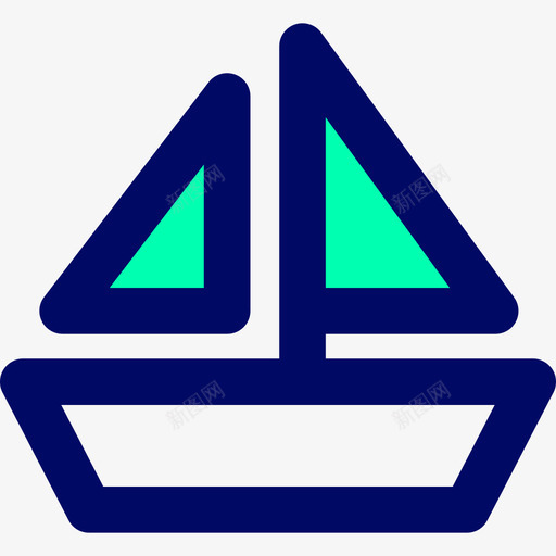 帆船运动32绿影图标svg_新图网 https://ixintu.com 帆船 绿影 运动32