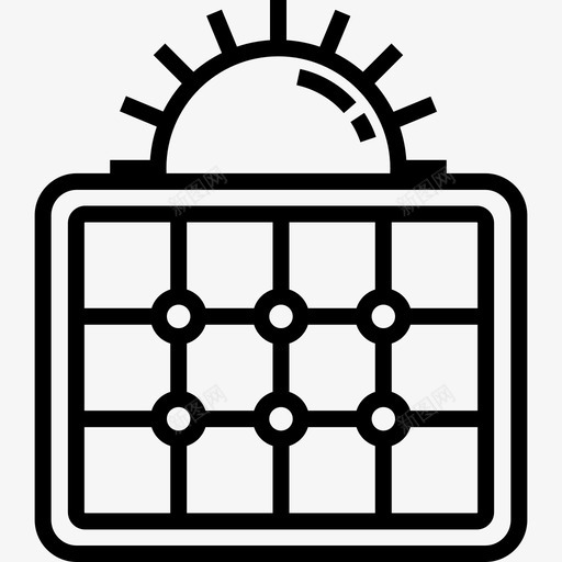 太阳能电池板可再生能源8线性图标svg_新图网 https://ixintu.com 可再生能源8 太阳能电池板 线性