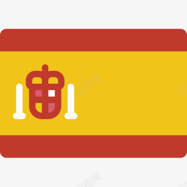 西班牙国旗15平坦图标图标