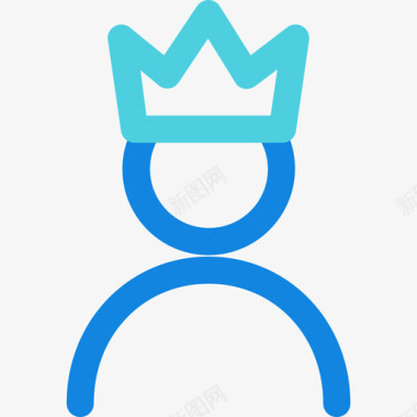 国王46岁生日蓝色直线图标图标