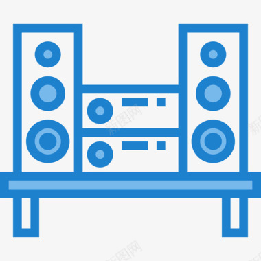 扬声器家用设备5蓝色图标图标