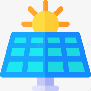 太阳能板可再生能源6平板图标图标