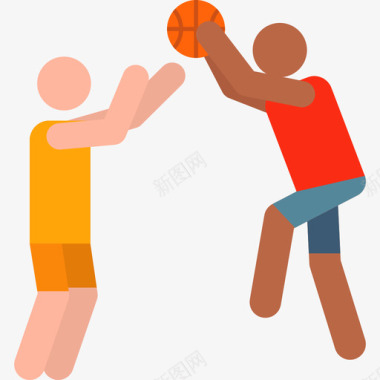 篮球运动员篮球人体象形图颜色图标图标