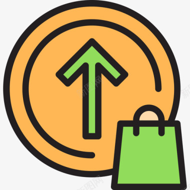 升级购物和电子商务2线性颜色图标图标