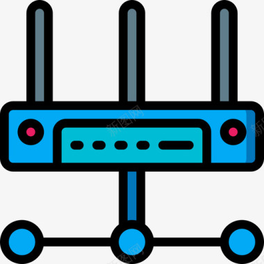路由器网络2线颜色图标图标