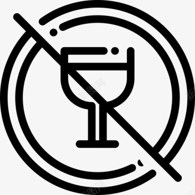 禁止饮酒禁止信号4线性图标图标