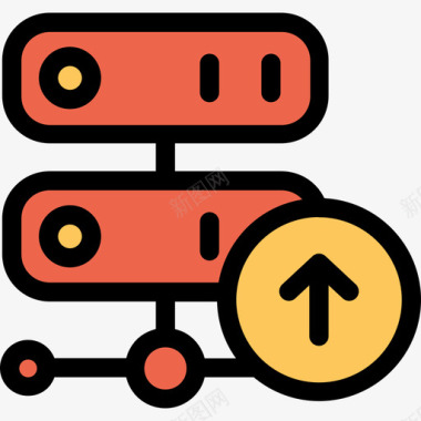 服务器大数据8线性橙色图标图标