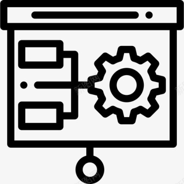 平面图工程7线性图标图标