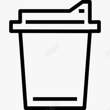杯食品和饮料4线性图标图标