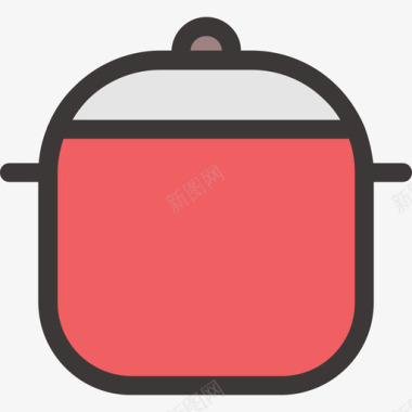 38号厨房平底锅线性颜色图标图标