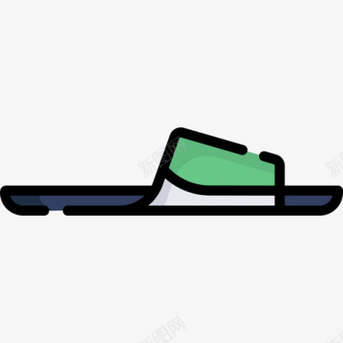 人字拖鞋子5线性颜色图标图标
