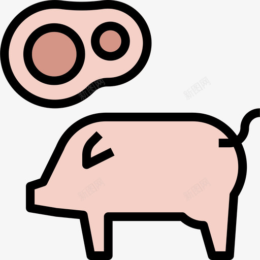 猪肉健康7原色图标svg_新图网 https://ixintu.com 健康7 原色 猪肉