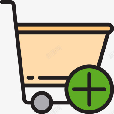 购物车购物和电子商务2线性颜色图标图标