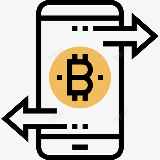 点对点比特币44黄影图标svg_新图网 https://ixintu.com 比特币44 点对点 黄影