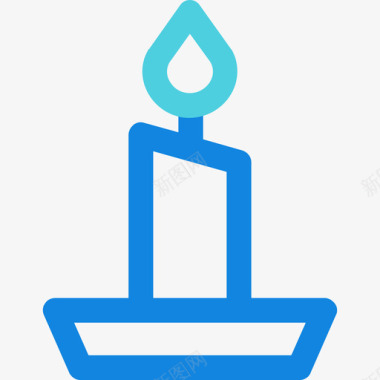 蜡烛3号工具线蓝色图标图标