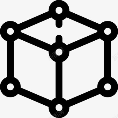 立方体网络维护8线性图标图标