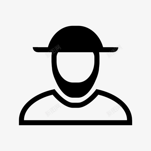 用户帽子胡子线人图标svg_新图网 https://ixintu.com 人 用户帽子胡子 用户集合 线