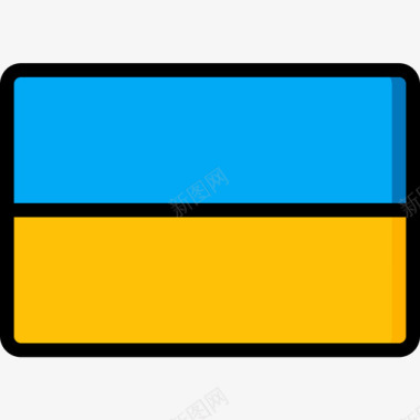 乌克兰国旗10线颜色图标图标