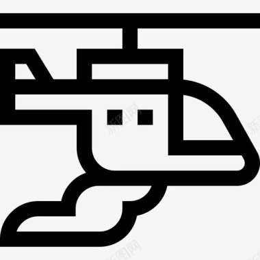 直升机航空15直线型图标图标