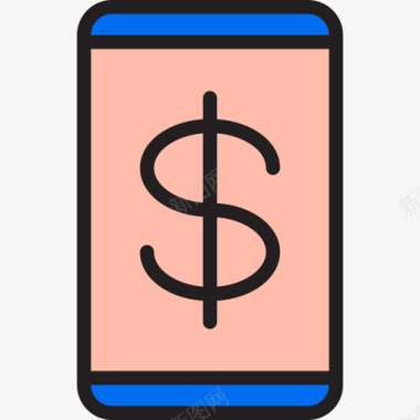 手机银行电子商务47线性颜色图标图标