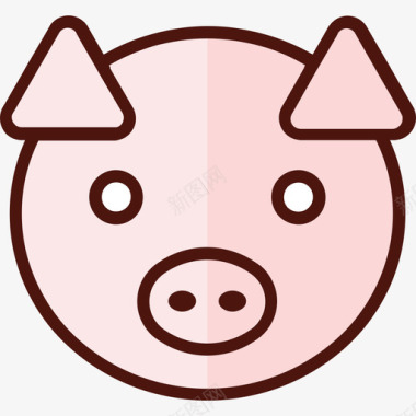 猪农场15线性颜色图标图标