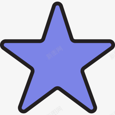星星基本款33线性颜色图标图标