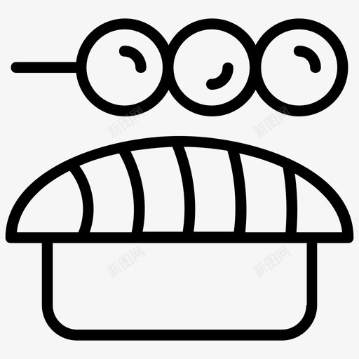 串食物烧烤食物日本料理图标svg_新图网 https://ixintu.com 串食物 日本料理 日本符号线图标 海鲜 烧烤食物 食物棒